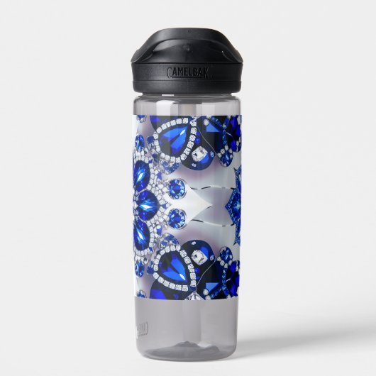 Wasserflasche mit blauweißem Farbdesign Trinkflasche (Rückseite)
