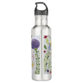 Wasserflasche mit Blumenmotiv Edelstahlflasche (Rückseite)