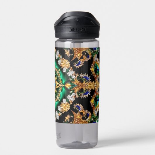 Wasserflasche mit brasilianischem Farbdesign Trinkflasche (Rückseite)