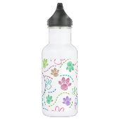 Wasserflasche mit buntem Tatzendruckmuster (Rechts)