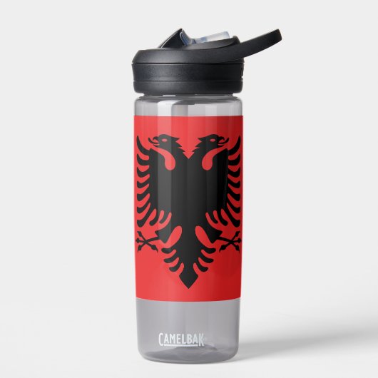 Wasserflasche mit der Flagge Albaniens Trinkflasche (Links)