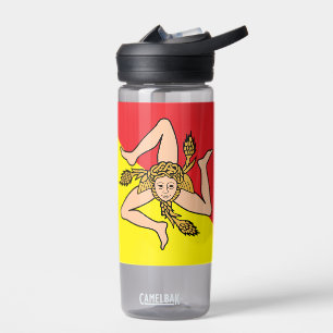 Wasserflasche mit der Flagge Siziliens, Italien Trinkflasche