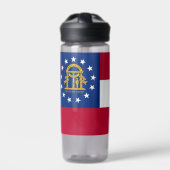 Wasserflasche mit der Flagge von Georgia Staat, US Trinkflasche (Vorderseite)