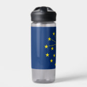 Wasserflasche mit der Flagge von Indiana Staat, US Trinkflasche (Vorderseite)