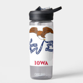 Wasserflasche mit der Flagge von Iowa Staat, USA Trinkflasche