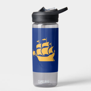 Wasserflasche mit der Flagge von Quebec City Trinkflasche