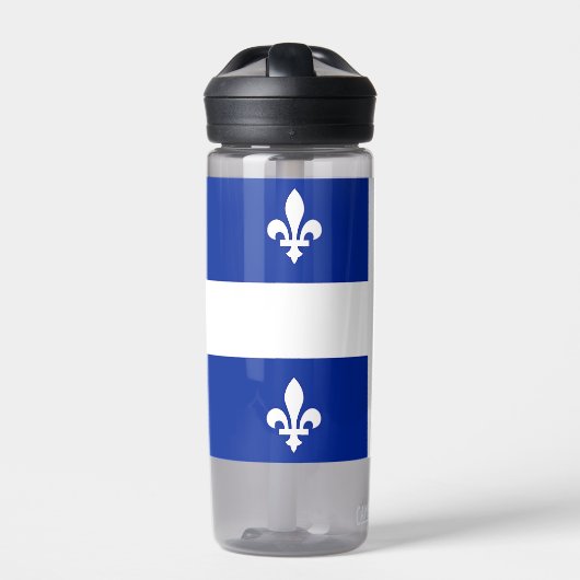 Wasserflasche mit der Flagge von Quebec, Kanada Trinkflasche (Vorderseite)