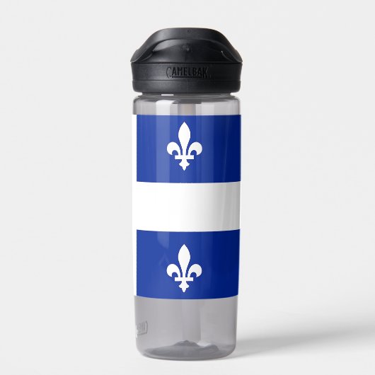Wasserflasche mit der Flagge von Quebec, Kanada Trinkflasche (Rückseite)