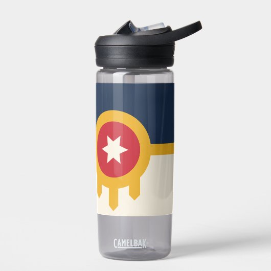 Wasserflasche mit der Flagge von Tulsa, Oklahoma Trinkflasche (Links)