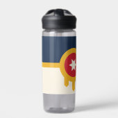 Wasserflasche mit der Flagge von Tulsa, Oklahoma Trinkflasche (Vorderseite)