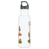 Wasserflasche mit Eichelfen im Wald Edelstahlflasche (Rückseite)