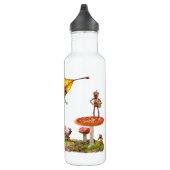 Wasserflasche mit Eichelfen im Wald Edelstahlflasche (Rechts)