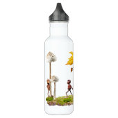Wasserflasche mit Eichelfen im Wald Edelstahlflasche (Links)