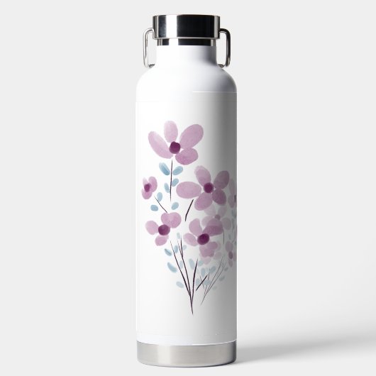 Wasserflasche mit eleganten Blume Trinkflasche (Vorderseite)