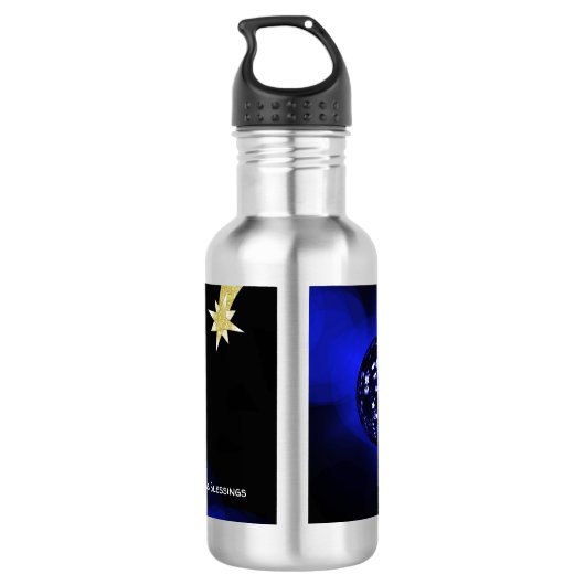 Wasserflasche mit Engel und Dekoration (Rückseite)