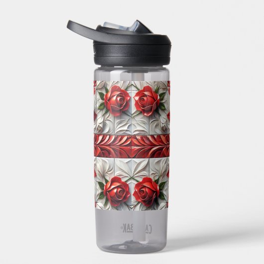 Wasserflasche mit englischer Rose Design Trinkflasche (Rechts)
