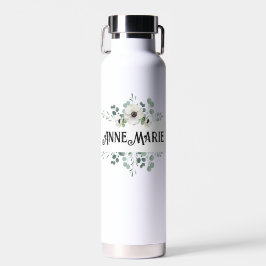 Wasserflasche mit Eukalyptus und Anemondesign Trinkflasche
