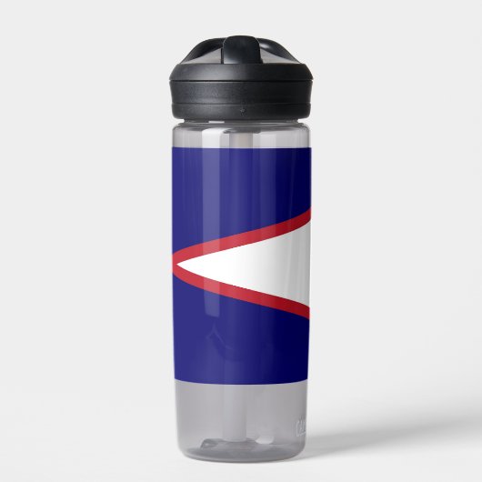 Wasserflasche mit Fahne von Amerikanisch-Samoa, US Trinkflasche (Vorderseite)