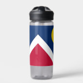 Wasserflasche mit Fahne von Denver City, USA Trinkflasche (Vorderseite)