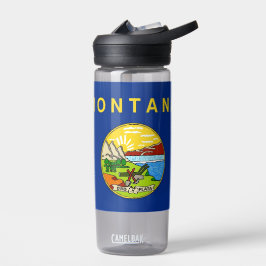 Wasserflasche mit Fahne von Montana, USA Trinkflasche