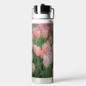 Wasserflasche mit farbigen rosa Tulpen Trinkflasche (Hinten)