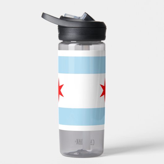 Wasserflasche mit Flagge von Chicago City, USA Trinkflasche (Rechts)
