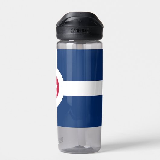 Wasserflasche mit Flagge von Indianapolis, USA Trinkflasche (Rückseite)