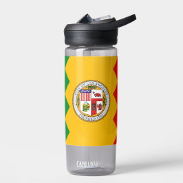 Wasserflasche mit Flagge von Los Angeles, USA Trinkflasche