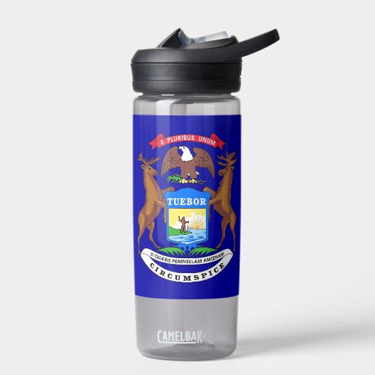 Wasserflasche mit Flagge von Michigan, USA Trinkflasche (Links)