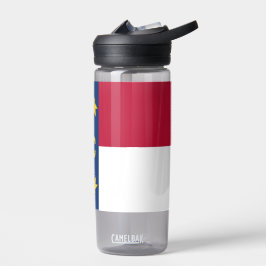 Wasserflasche mit Flagge von North Carolina, USA Trinkflasche