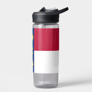 Wasserflasche mit Flagge von North Carolina, USA Trinkflasche