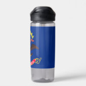 Wasserflasche mit Flagge von North Dakota, USA Trinkflasche (Rückseite)