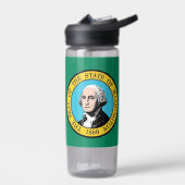 Wasserflasche mit Flagge von Washington, USA Trinkflasche (Links)