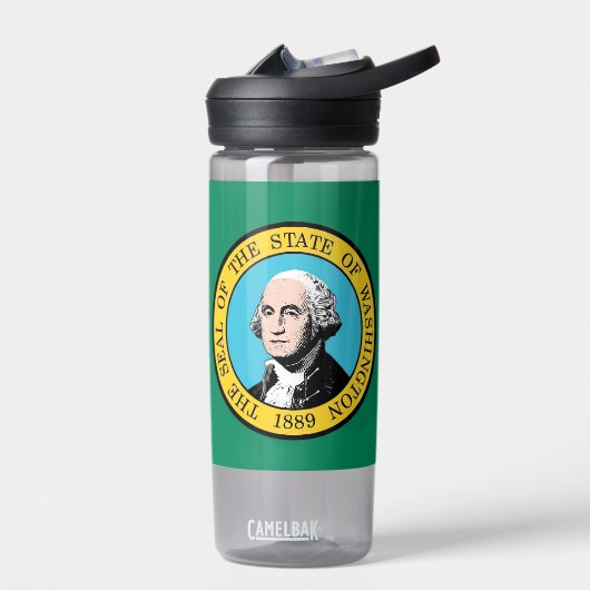 Wasserflasche mit Flagge von Washington, USA Trinkflasche (Links)
