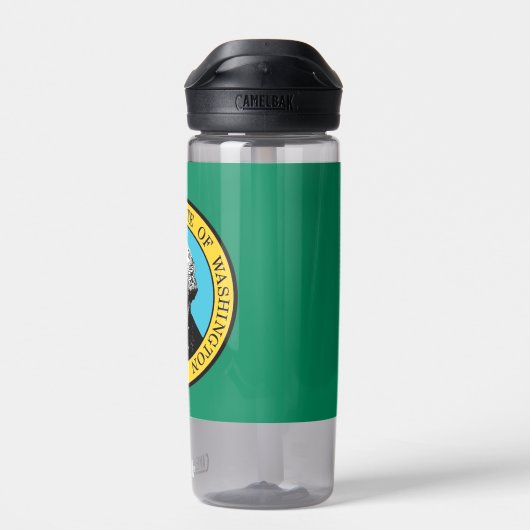 Wasserflasche mit Flagge von Washington, USA Trinkflasche (Rückseite)