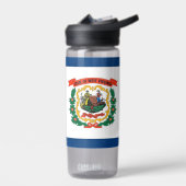 Wasserflasche mit Flagge von West Virginia, USA Trinkflasche (Links)
