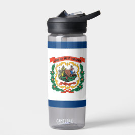Wasserflasche mit Flagge von West Virginia, USA Trinkflasche