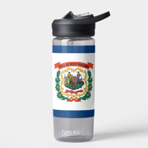 Wasserflasche mit Flagge von West Virginia, USA Trinkflasche