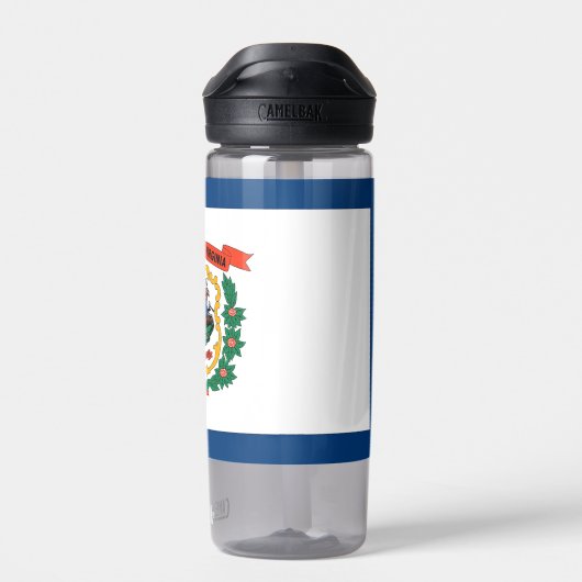 Wasserflasche mit Flagge von West Virginia, USA Trinkflasche (Rückseite)