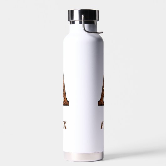 Wasserflasche mit geprägtem Leder Western Monogram Trinkflasche (Links)