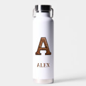 Wasserflasche mit geprägtem Leder Western Monogram Trinkflasche (Vorne)