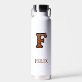 Wasserflasche mit geprägtem Leder Western Monogram Trinkflasche (Vorne)