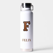 Wasserflasche mit geprägtem Leder Western Monogram Trinkflasche (Rückseite)