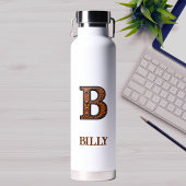 Wasserflasche mit geprägtem Leder Western Monogram Trinkflasche