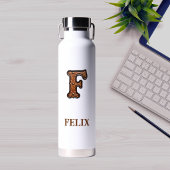 Wasserflasche mit geprägtem Leder Western Monogram Trinkflasche
