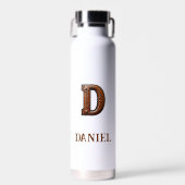 Wasserflasche mit geprägtem Leder Western Monogram Trinkflasche (Vorne)