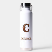Wasserflasche mit geprägtem Ledermonogramm Western Trinkflasche (Vorne)