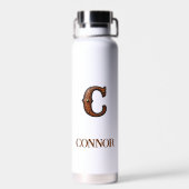 Wasserflasche mit geprägtem Ledermonogramm Western Trinkflasche (Rückseite)