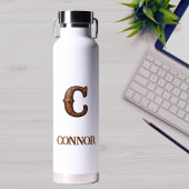 Wasserflasche mit geprägtem Ledermonogramm Western Trinkflasche