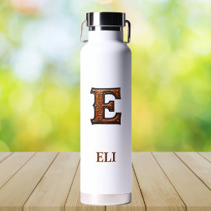 Wasserflasche mit geprägtem Western-Monogramm E au Trinkflasche